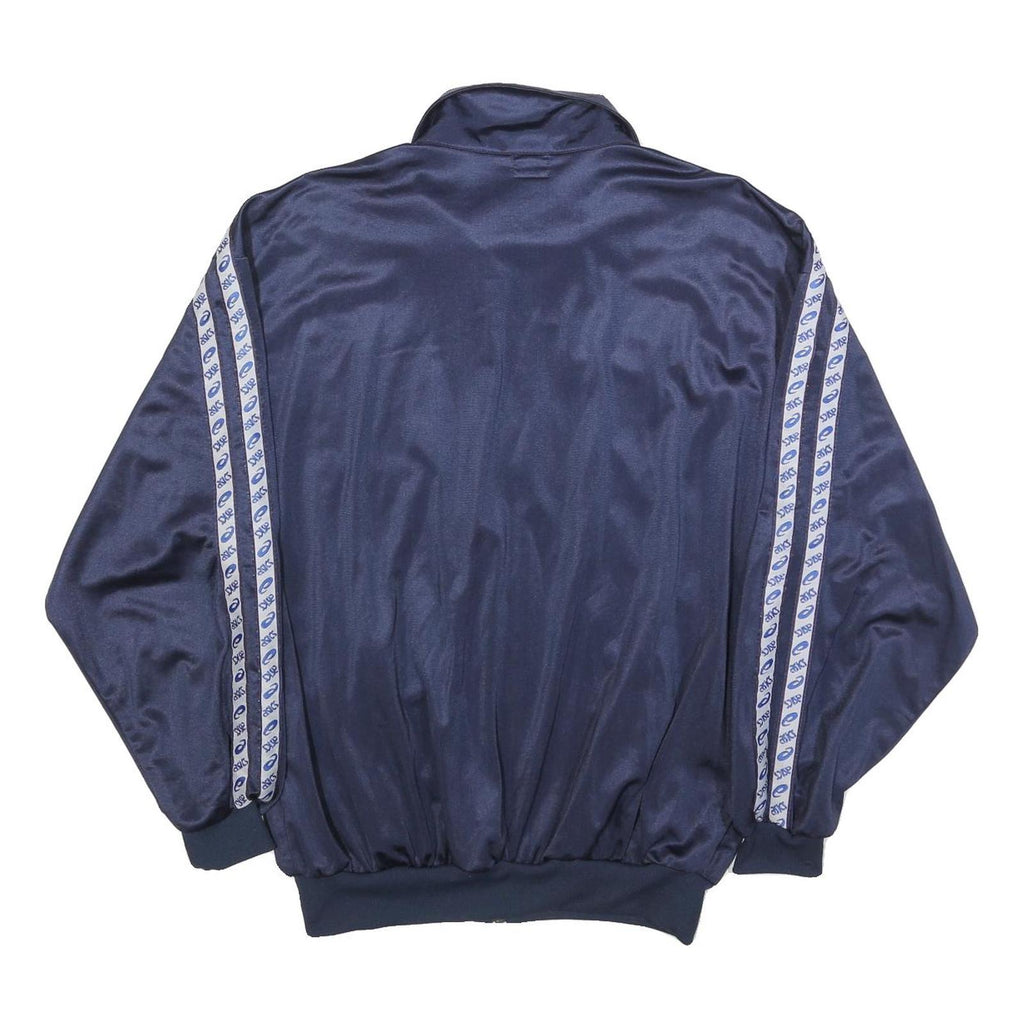 ASICS Womens Navy Blue Zip Track Jacket L Polyester Sportswear