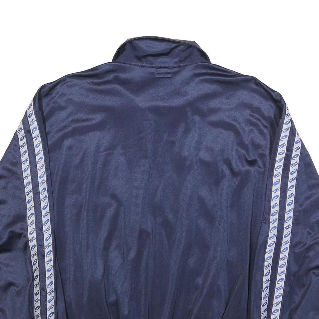 ASICS Womens Navy Blue Zip Track Jacket L Polyester Sportswear