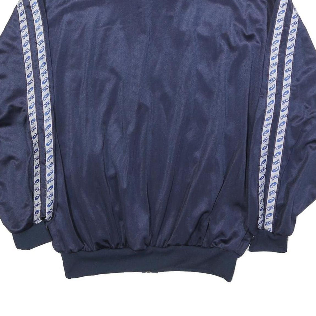ASICS Womens Navy Blue Zip Track Jacket L Polyester Sportswear