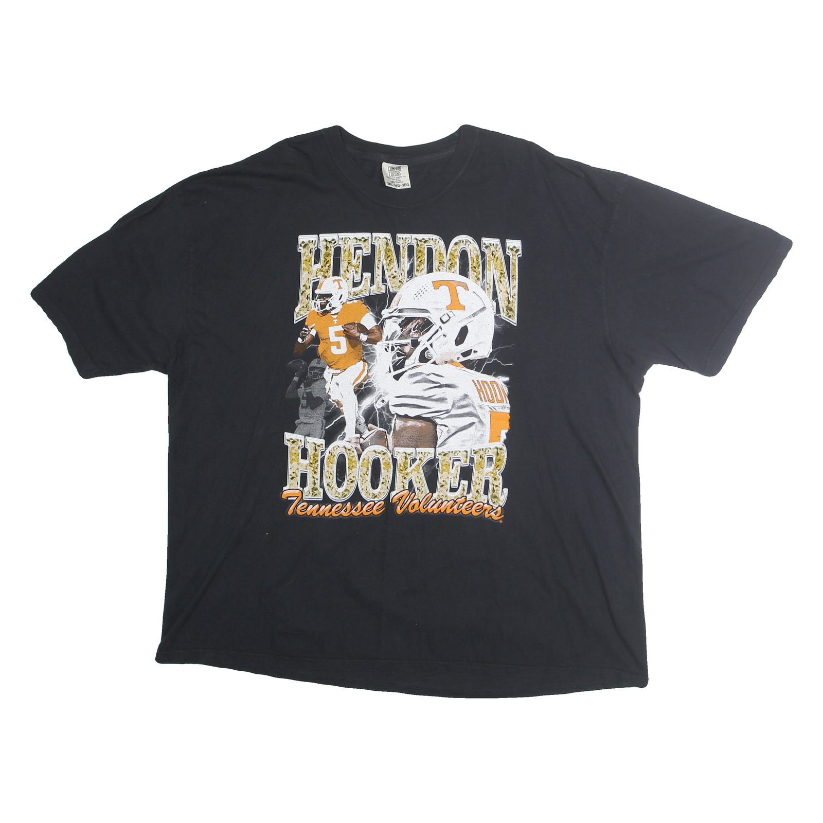 COMFORT COLORS Mens Black Hendon Hooker Graphic T-Shirt 3XL Crew Neck Short