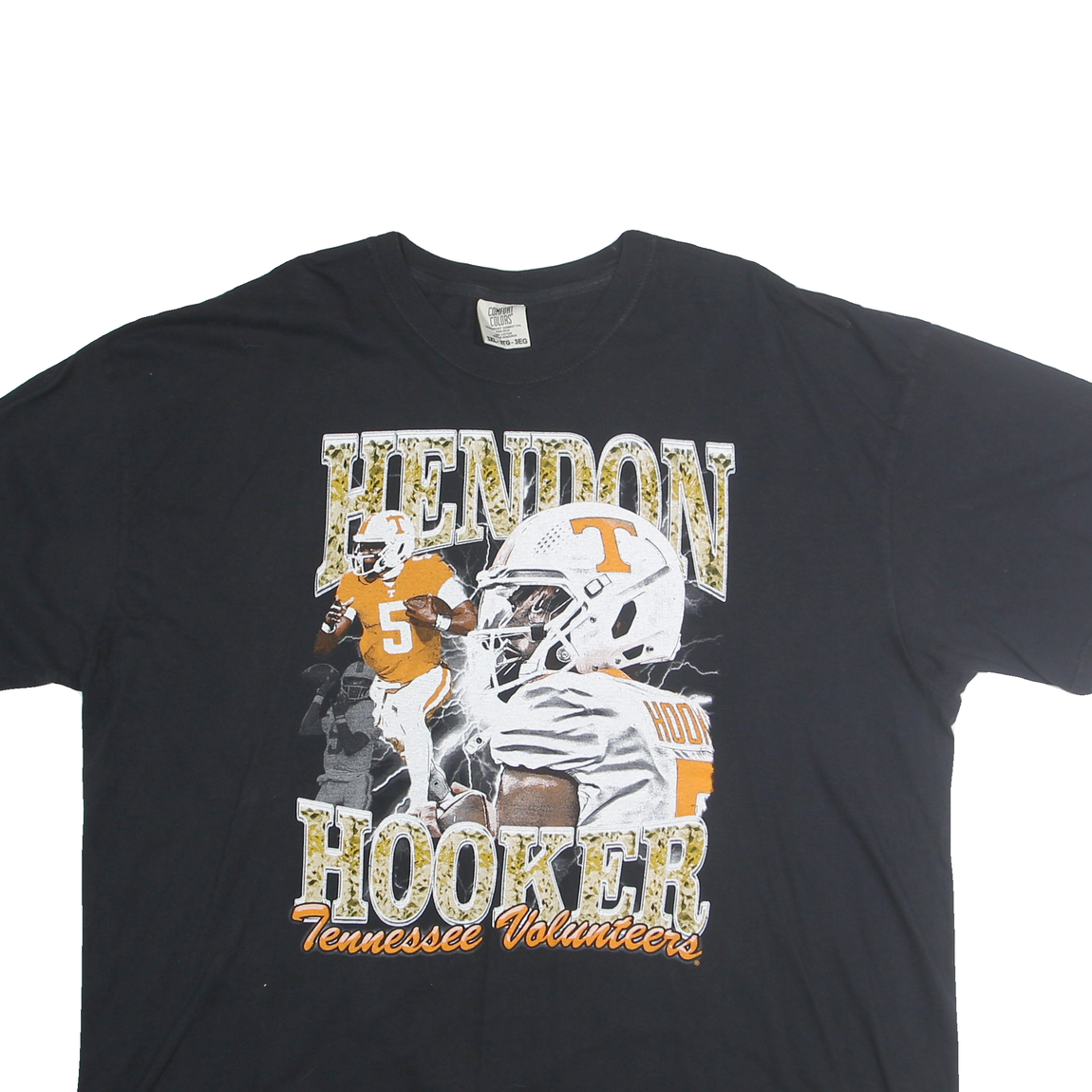COMFORT COLORS Mens Black Hendon Hooker Graphic T-Shirt 3XL Crew Neck Short