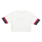 FILA Womens White Navy & Red Graphic T-Shirt XS Short Sleeve Crew Neck Crop