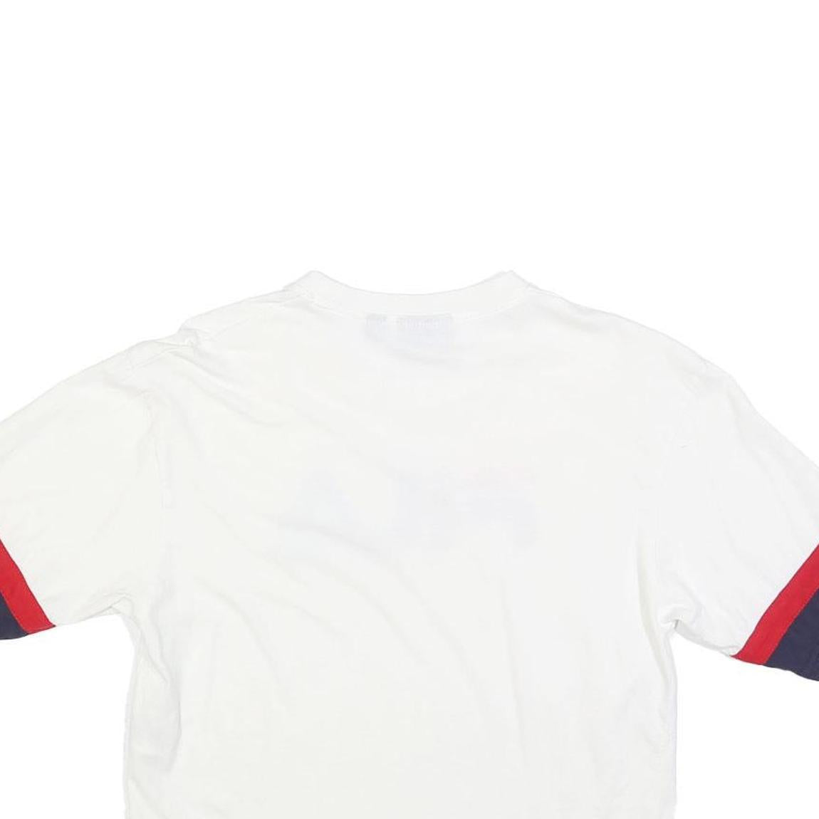 FILA Womens White Navy & Red Graphic T-Shirt XS Short Sleeve Crew Neck Crop