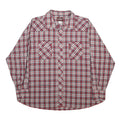 WRANGLER Mens Red & White Check Shirt 2XL Cotton Casual Long Sleeve Western