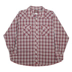 WRANGLER Mens Red & White Check Shirt 2XL Cotton Casual Long Sleeve Western