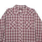 WRANGLER Mens Red & White Check Shirt 2XL Cotton Casual Long Sleeve Western