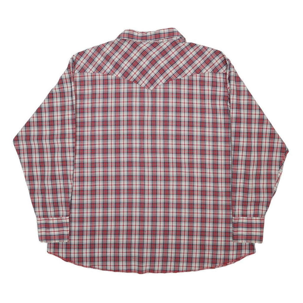 WRANGLER Mens Red & White Check Shirt 2XL Cotton Casual Long Sleeve Western