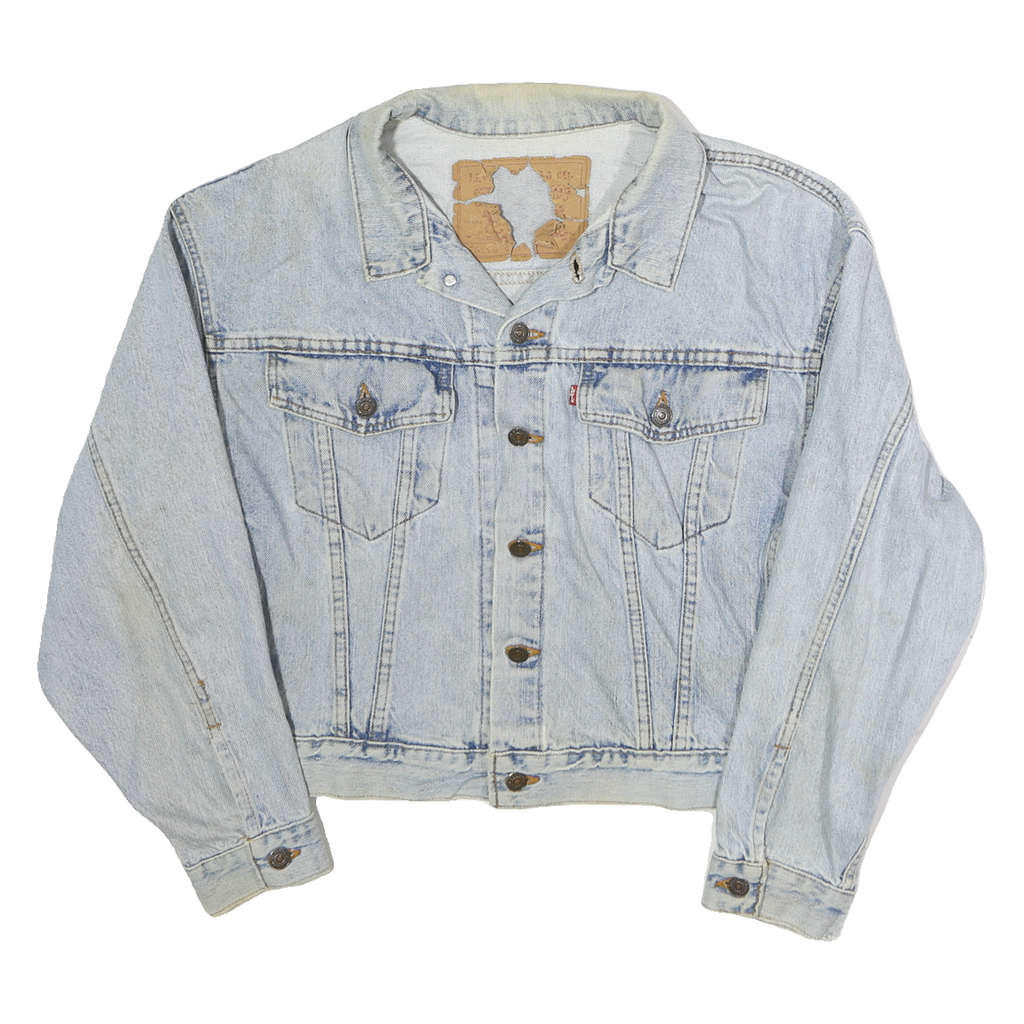 LEVI'S Mens Blue Denim Jacket S Cotton Button Front Classic Vintage Style