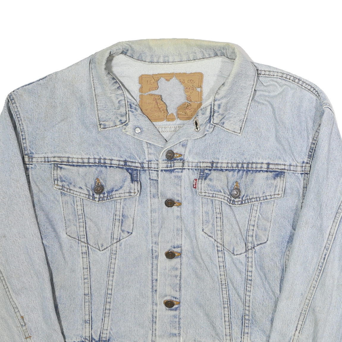 LEVI'S Mens Blue Denim Jacket S Cotton Button Front Classic Vintage Style
