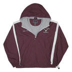 HOLLOWAY Mens Maroon & White Baseball Pullover Jacket L Nylon Hooded Zip