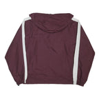 HOLLOWAY Mens Maroon & White Baseball Pullover Jacket L Nylon Hooded Zip