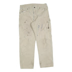 DICKIES Mens Beige Regular Cotton Blend Jeans W32 L30 Workwear Utility Zip