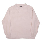 AMERICAN EAGLE Womens Pink Plain Cotton Blend Chunky Knit Crew Neck Jumper XL