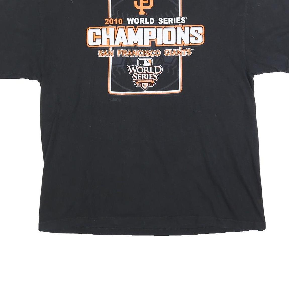 ALSTYLE Mens Black San Francisco Giants World Series Champions T-Shirt L Short