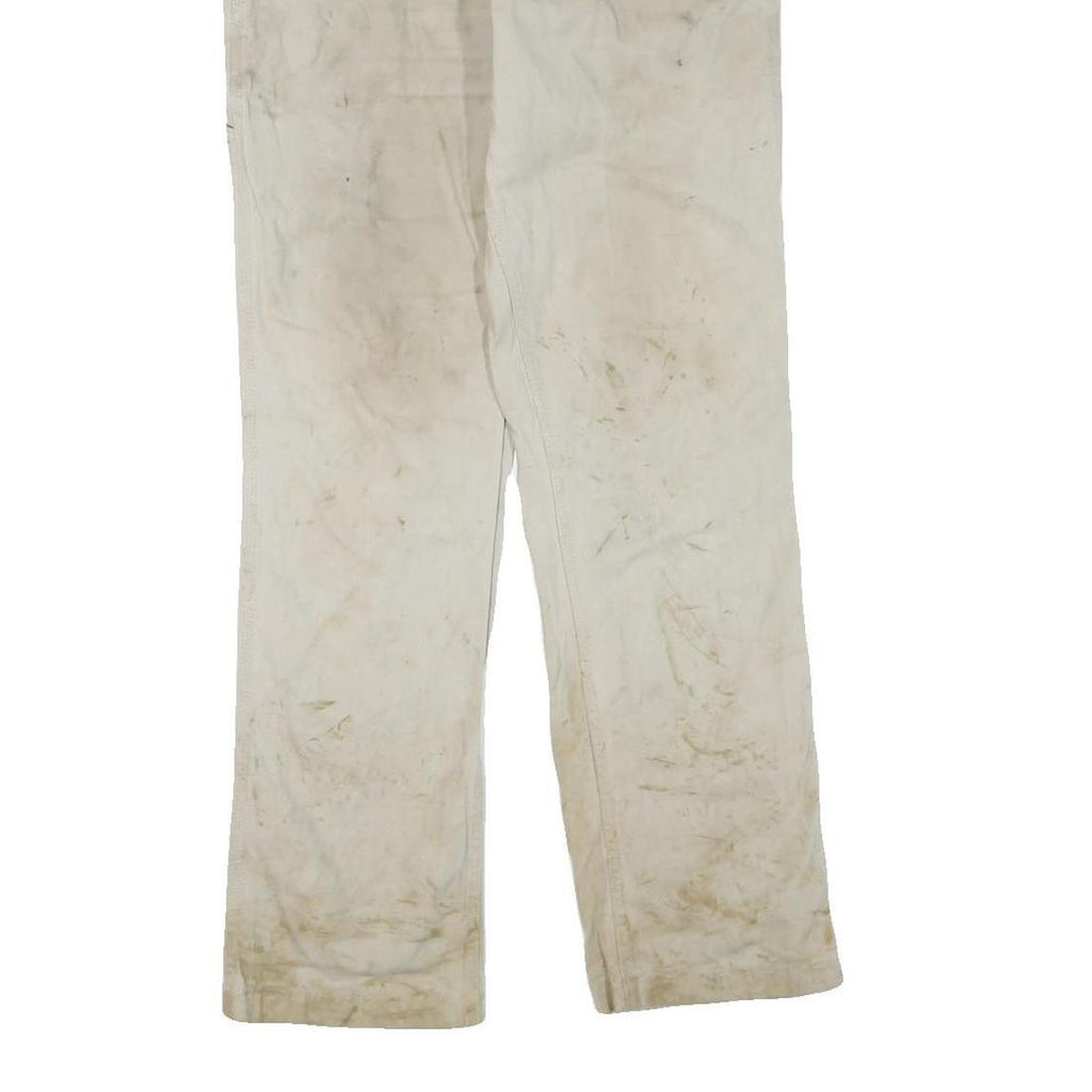 CARHARTT Mens Regular Fit Cotton Blend Beige Trousers W33 L31 Workwear Zip