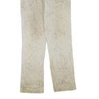 CARHARTT Mens Regular Fit Cotton Blend Beige Trousers W33 L31 Workwear Zip