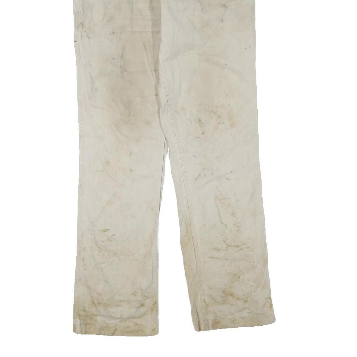 CARHARTT Mens Regular Fit Cotton Blend Beige Trousers W33 L31 Workwear Zip