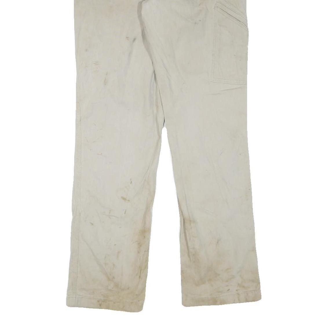 CARHARTT Mens Regular Fit Cotton Blend Beige Trousers W33 L31 Workwear Zip