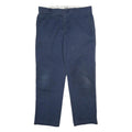 DICKIES Mens Classic Navy Blue Trousers W38 L32 Zip Closure Straight Leg