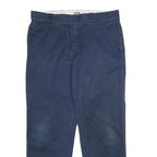 DICKIES Mens Classic Navy Blue Trousers W38 L32 Zip Closure Straight Leg