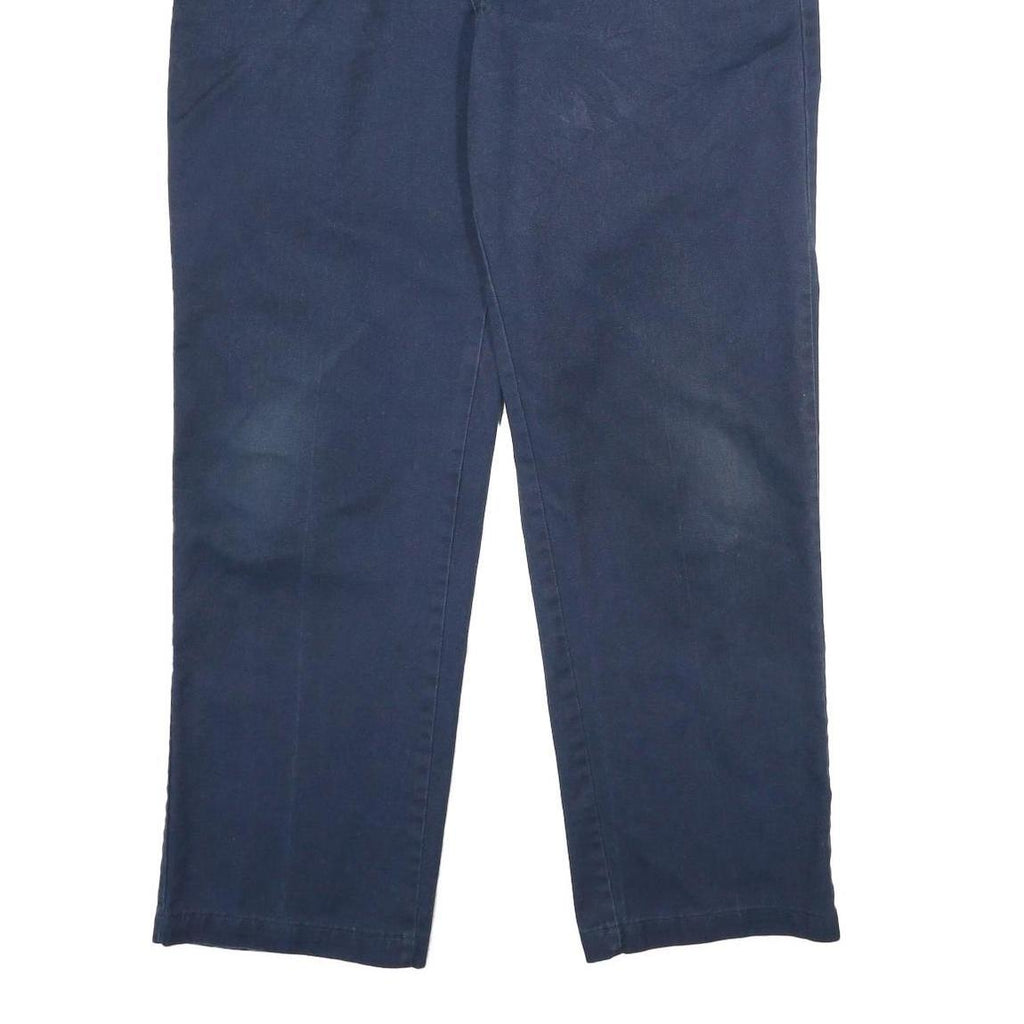 DICKIES Mens Classic Navy Blue Trousers W38 L32 Zip Closure Straight Leg