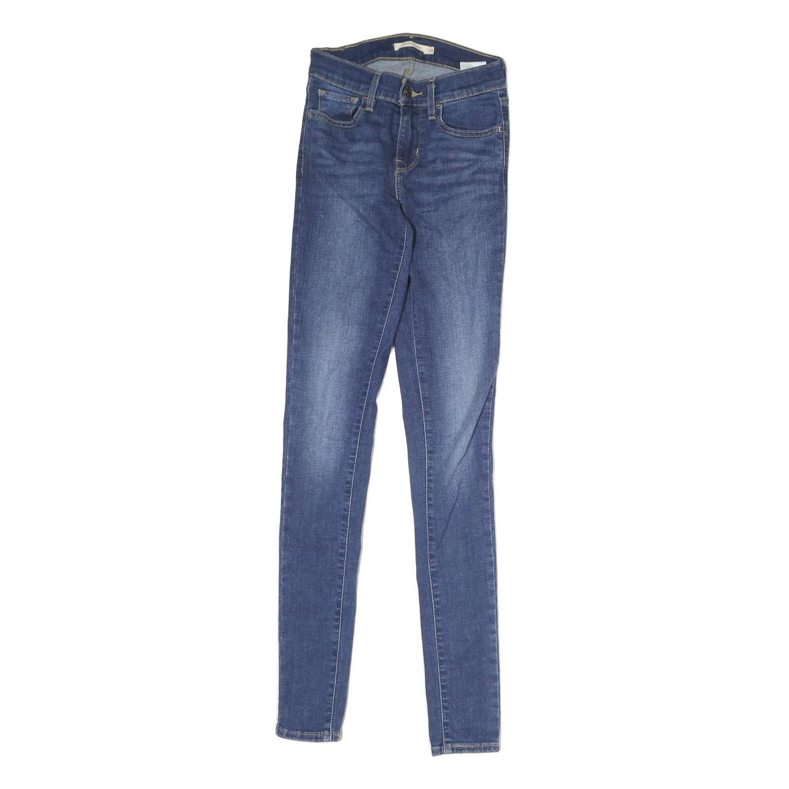 LEVI'S 710 Womens Slim Blue Denim Medium Wash Jeans W24 L31 Stretch Skinny