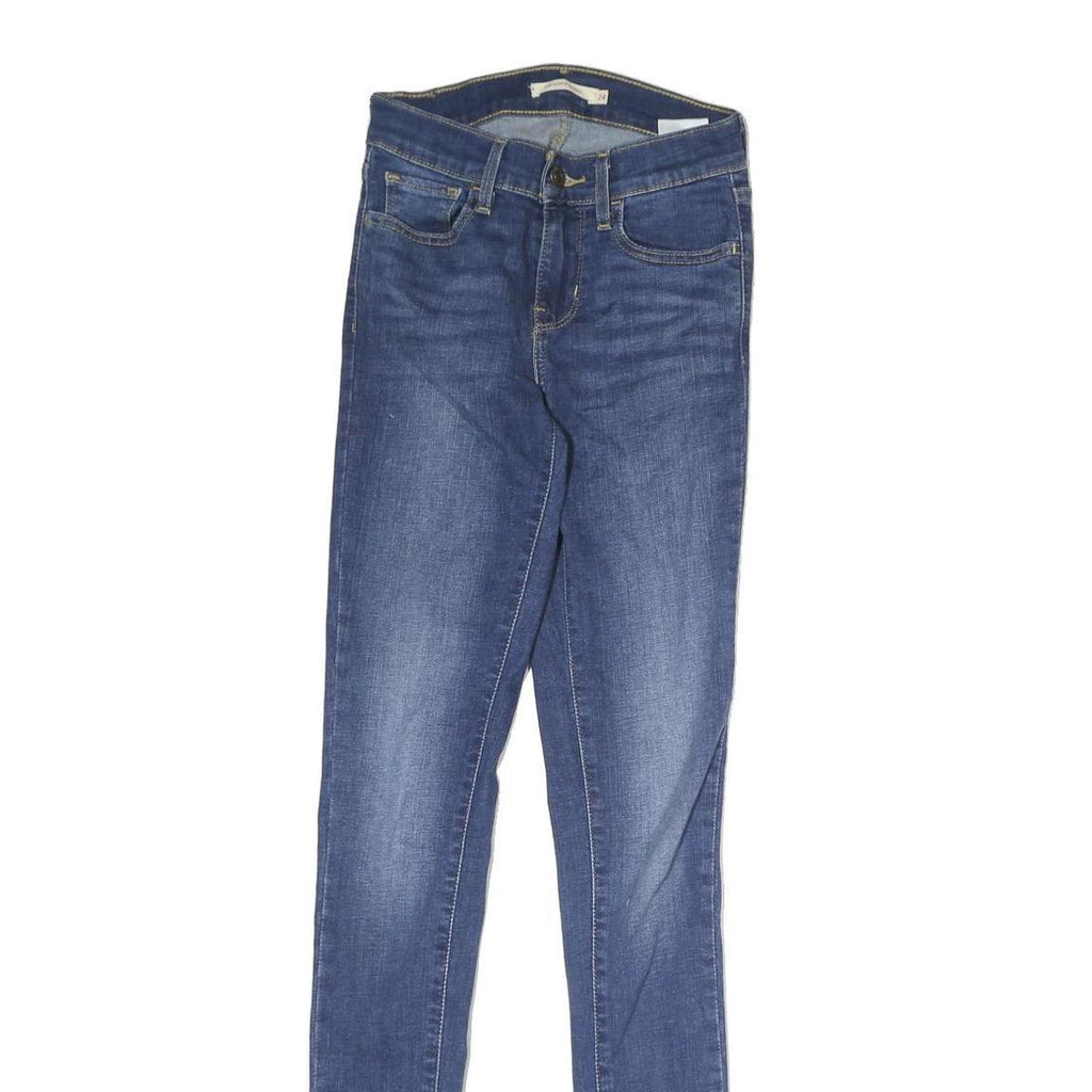 LEVI'S 710 Womens Slim Blue Denim Medium Wash Jeans W24 L31 Stretch Skinny