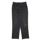 DICKIES Mens Cotton Blend Black Relaxed Straight Trousers W33 L34 Workwear