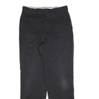 DICKIES Mens Cotton Blend Black Relaxed Straight Trousers W33 L34 Workwear