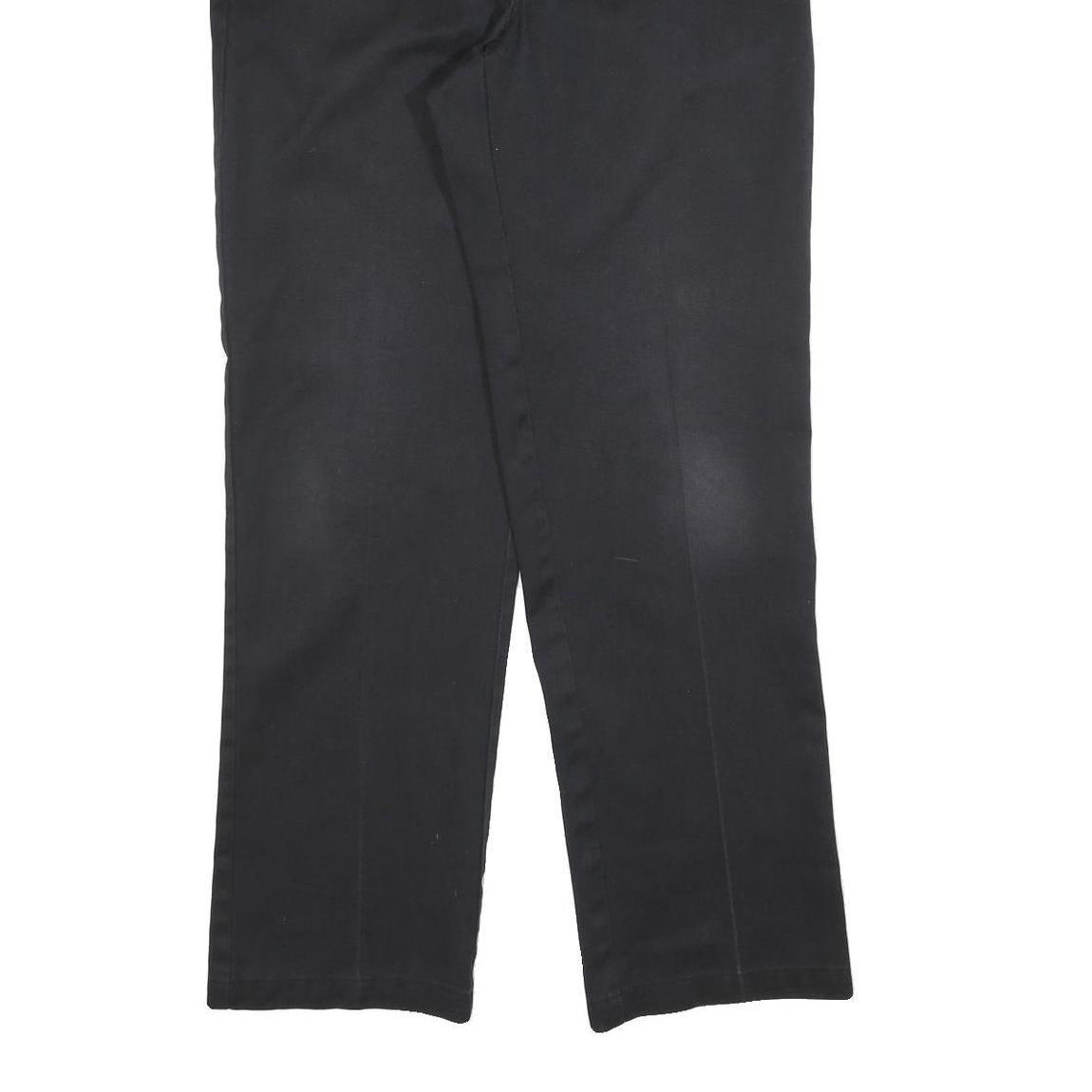 DICKIES Mens Cotton Blend Black Relaxed Straight Trousers W33 L34 Workwear