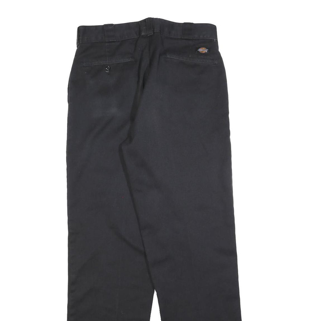 DICKIES Mens Cotton Blend Black Relaxed Straight Trousers W33 L34 Workwear