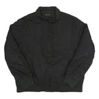 CALVIN KLEIN Mens Black Bomber Jacket L Polyester Plain Zip Closure Casual