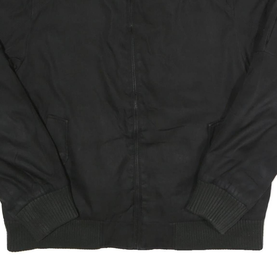 CALVIN KLEIN Mens Black Bomber Jacket L Polyester Plain Zip Closure Casual