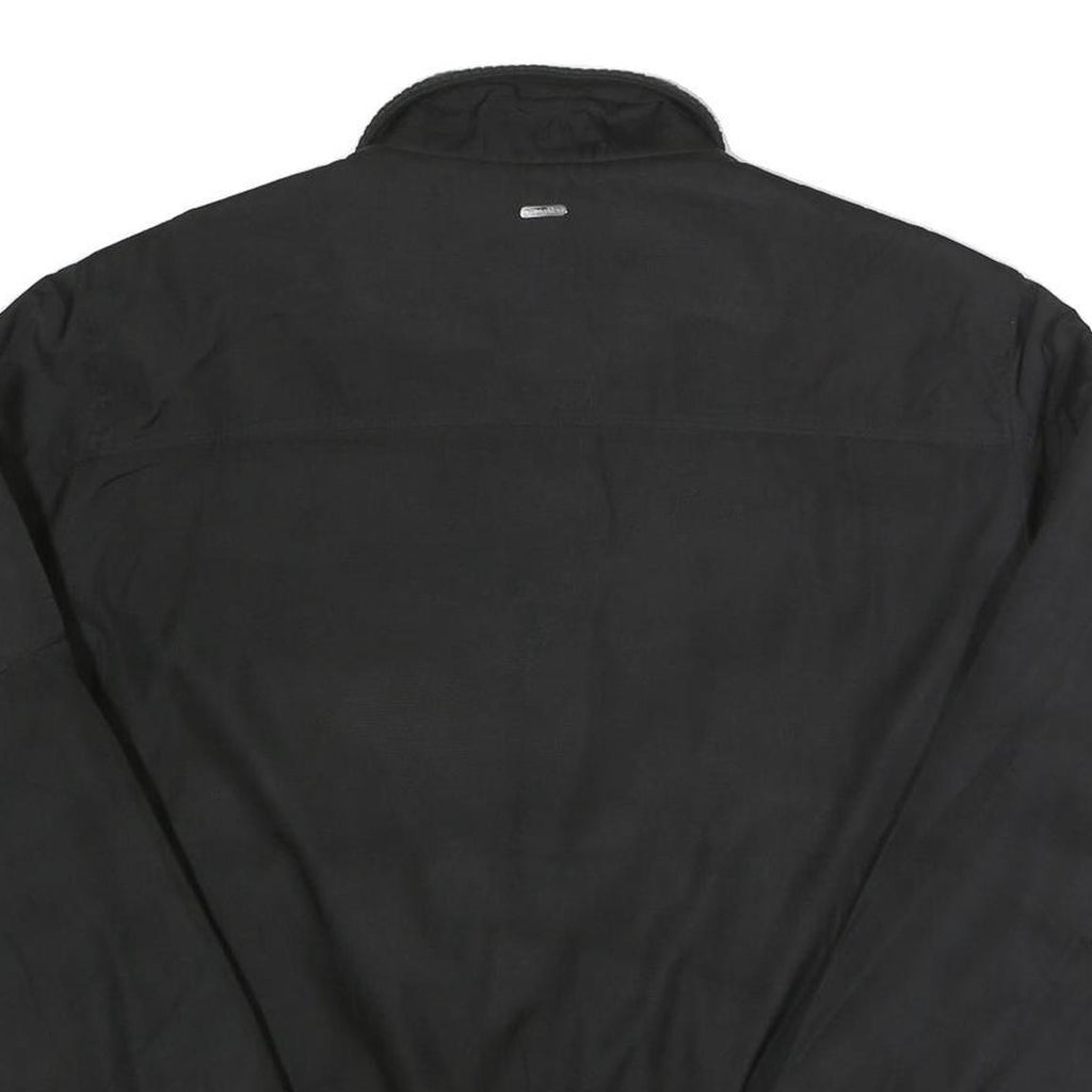 CALVIN KLEIN Mens Black Bomber Jacket L Polyester Plain Zip Closure Casual