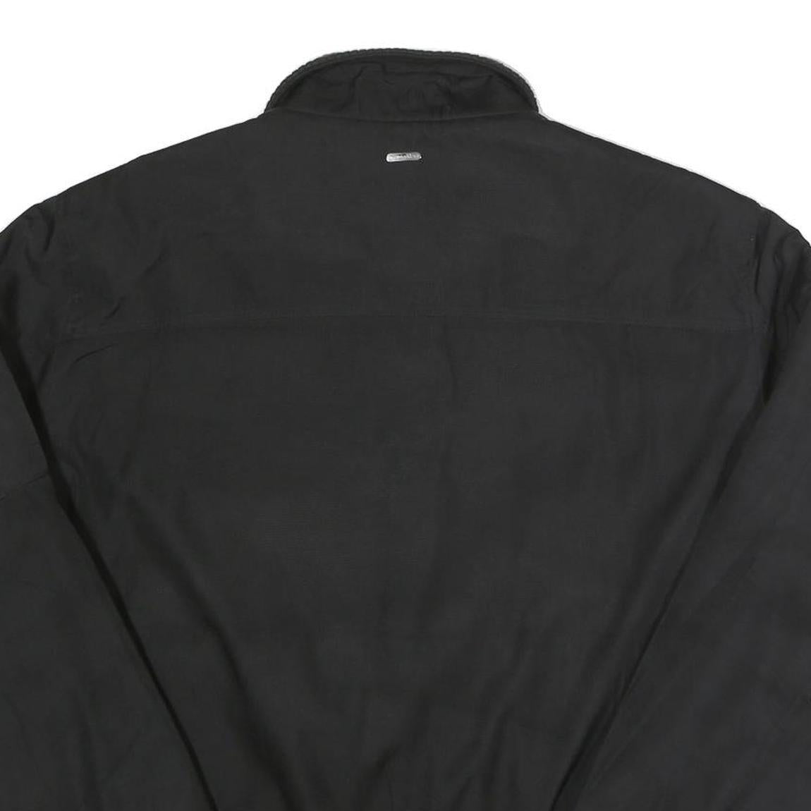 CALVIN KLEIN Mens Black Bomber Jacket L Polyester Plain Zip Closure Casual