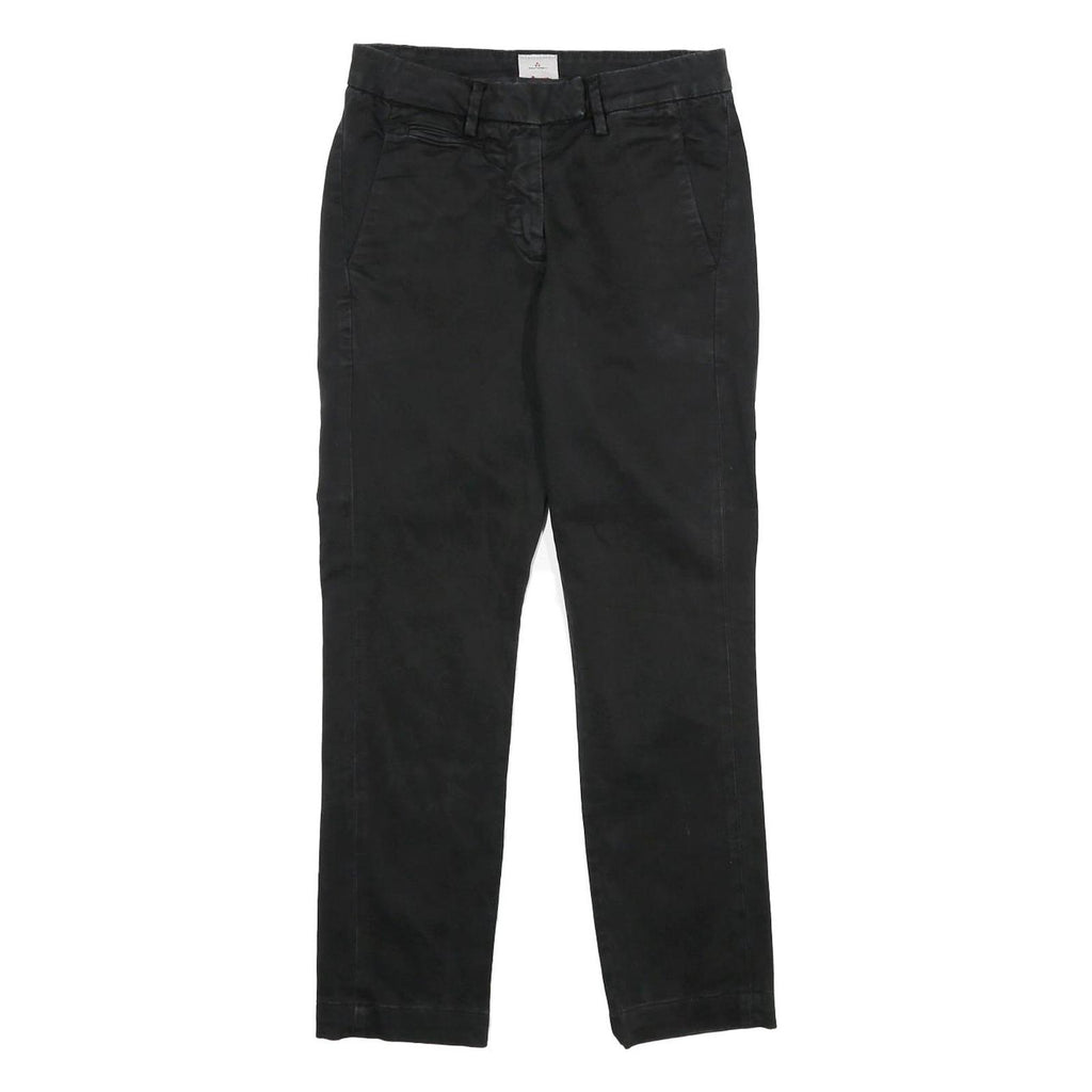 PEUTEREY Womens Cotton Blend Black Regular Fit Straight Trousers W26 L27