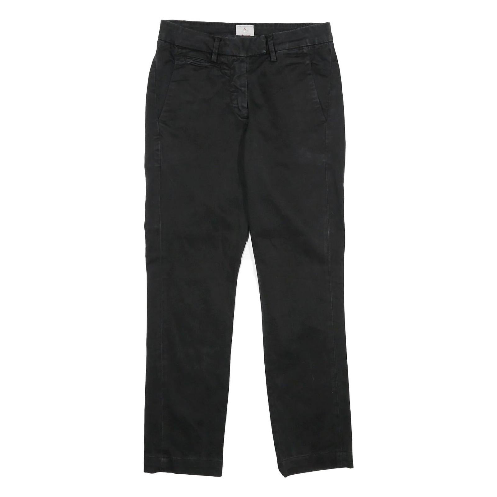 PEUTEREY Womens Cotton Blend Black Regular Fit Straight Trousers W26 L27