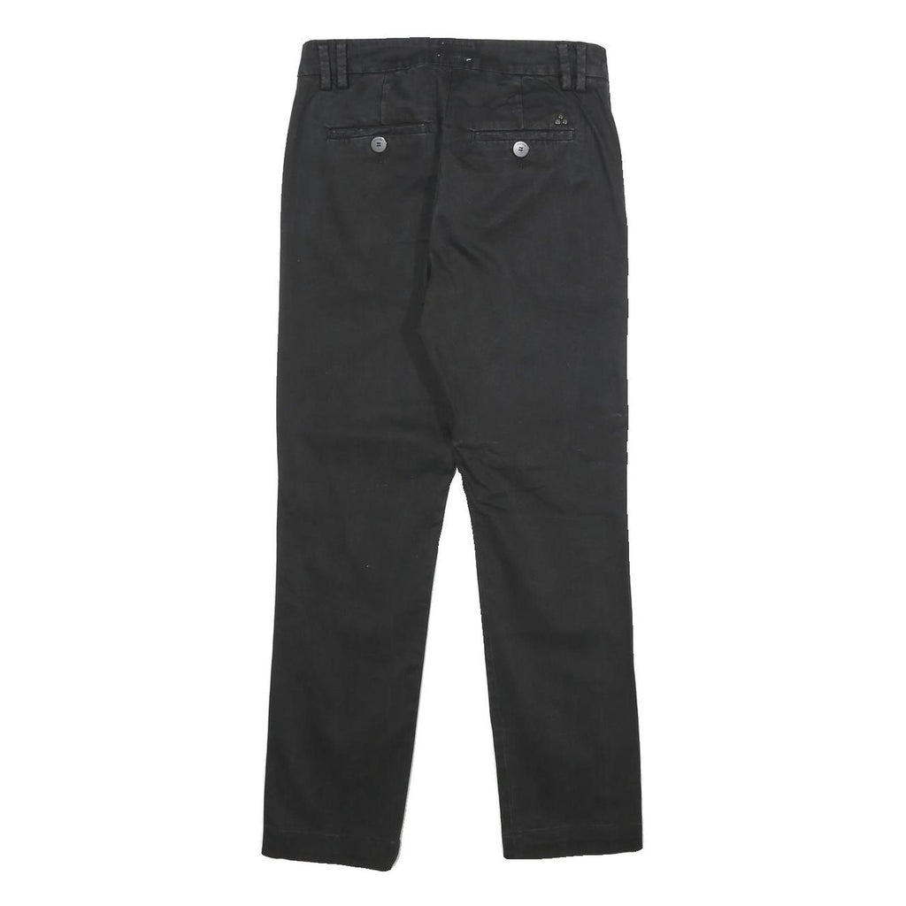 PEUTEREY Womens Cotton Blend Black Regular Fit Straight Trousers W26 L27