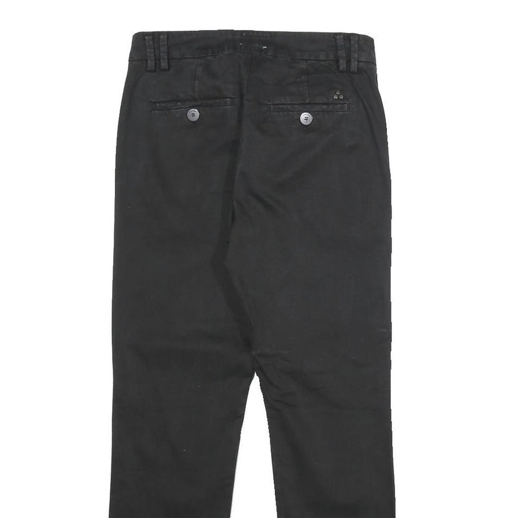 PEUTEREY Womens Cotton Blend Black Regular Fit Straight Trousers W26 L27