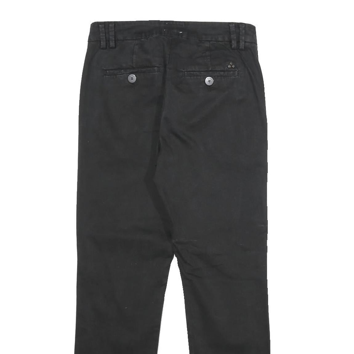 PEUTEREY Womens Cotton Blend Black Regular Fit Straight Trousers W26 L27