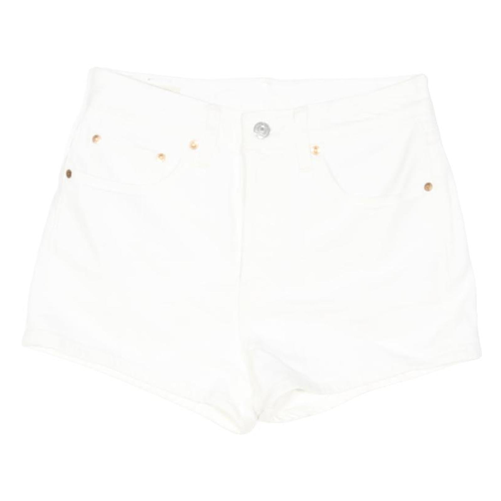 LEVI'S Womens White Casual Denim Shorts XS W28 Classic Fit Summer Essential