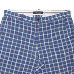 TOMMY HILFIGER Mens Shorts Blue & White Checked XL W35 Casual Cotton Blend