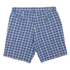 TOMMY HILFIGER Mens Shorts Blue & White Checked XL W35 Casual Cotton Blend