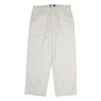 CHAPS Mens Cotton Classic White Trousers W36 L30 Zip Closure Casual