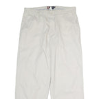 CHAPS Mens Cotton Classic White Trousers W36 L30 Zip Closure Casual