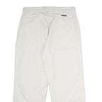 CHAPS Mens Cotton Classic White Trousers W36 L30 Zip Closure Casual