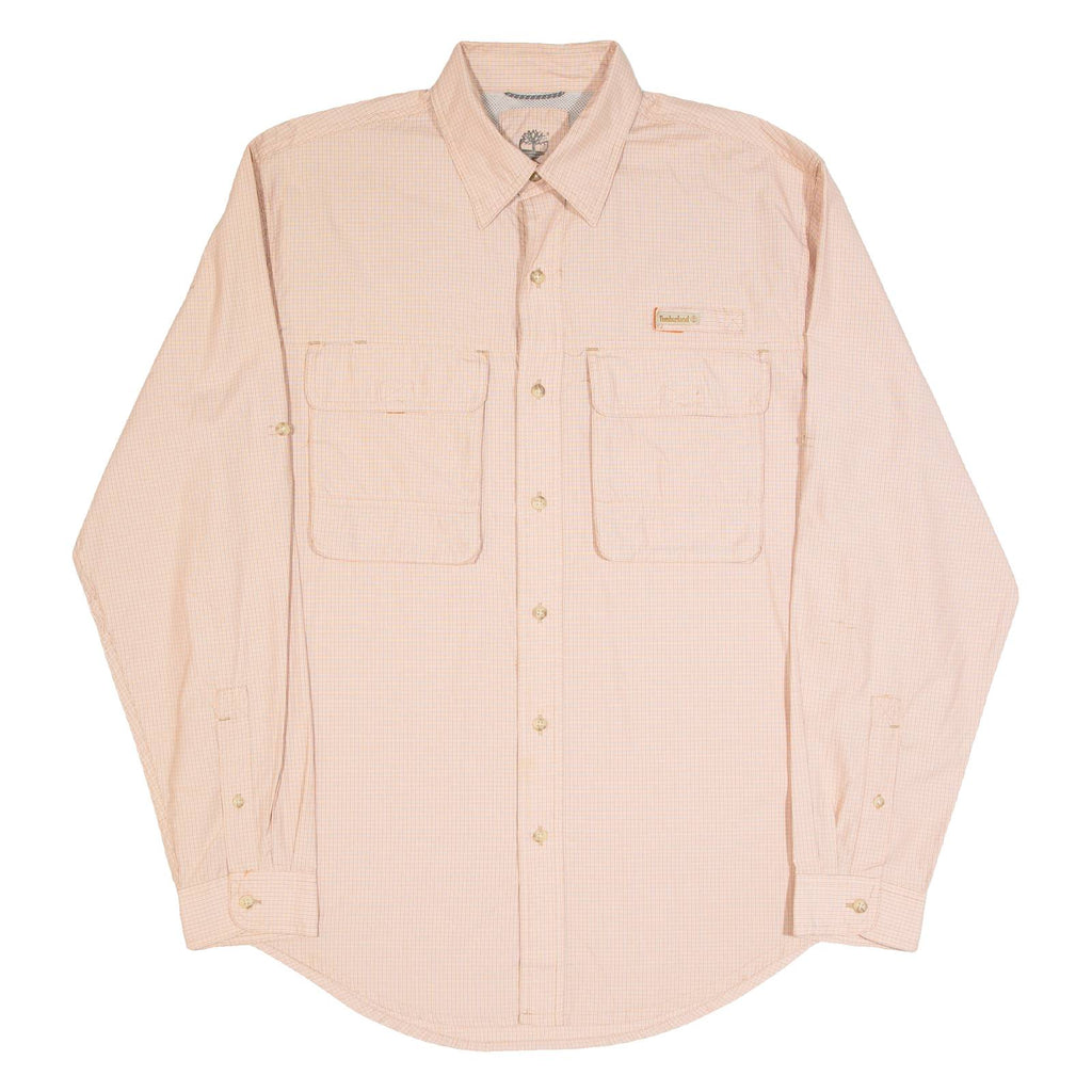 TIMBERLAND TURBO-DRY Mens Shirt Orange Check Long Sleeve M