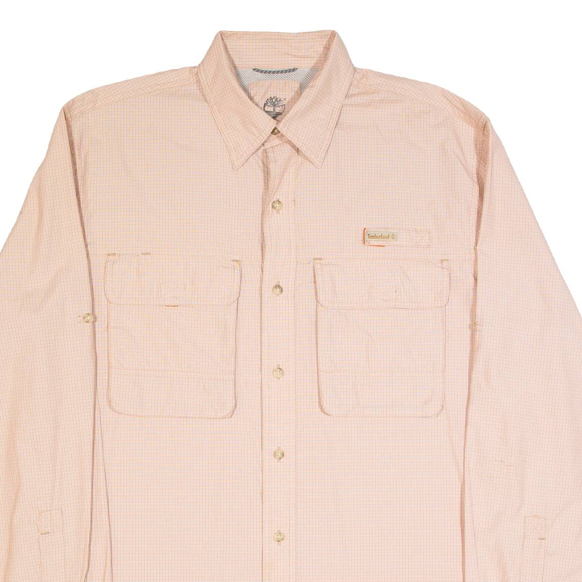 TIMBERLAND TURBO-DRY Mens Shirt Orange Check Long Sleeve M