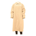 Womens Beige Cotton Blend Long Sleeve Button Closure Classic Coat XL Plain