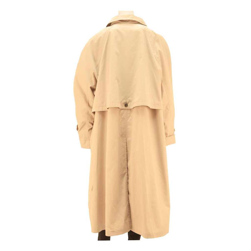 Womens Beige Cotton Blend Long Sleeve Button Closure Classic Coat XL Plain
